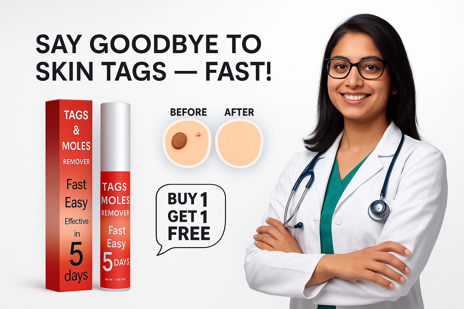 ✨ Tag & Mole Remover Pen 🔥 – Clear Skin in 5 Days! 🌿 Buy 1 Get 1 FREE 💥